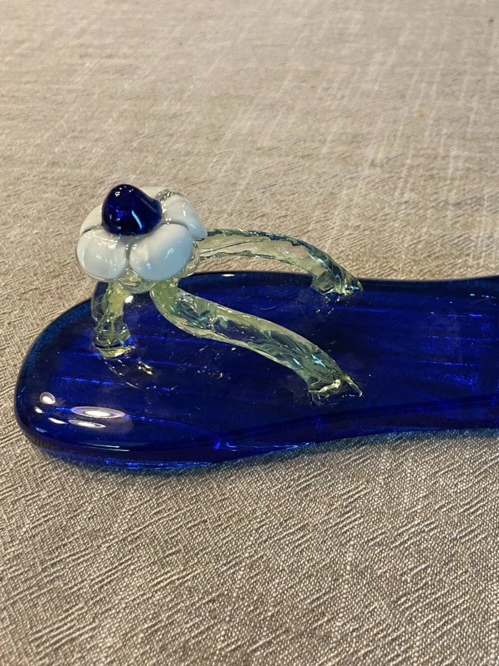 Glass Royal Blue Flip Flop Votive Holder 7